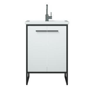 Тумба под раковину Corozo Айрон 70см белый/чёрный SD-00000411